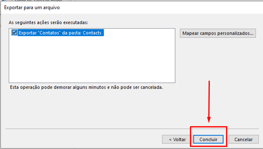 Tela do iHelp: Vá para o Outlook no Desktop