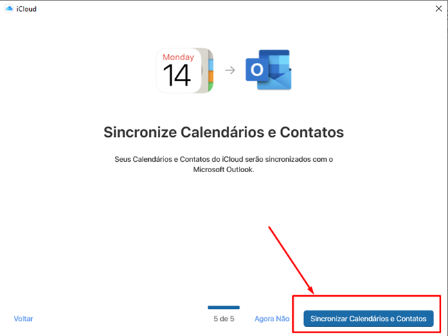 Tela do iHelp: Instale o iCloud no desktop
