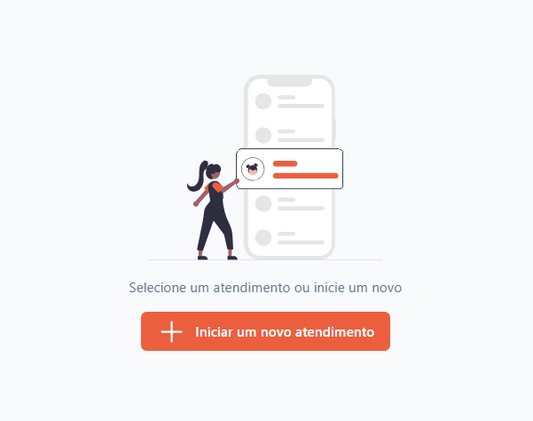 Tela do iHelp: Como iniciar um atendimento ativo