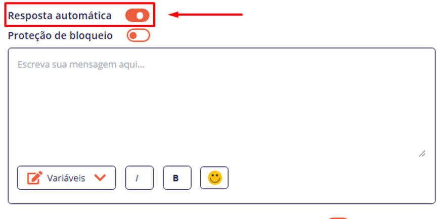 Tela do iHelp: Configurando respostas automáticos