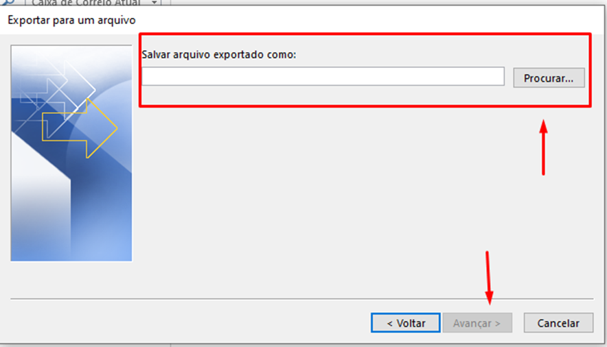 Tela do iHelp: Vá para o Outlook no Desktop