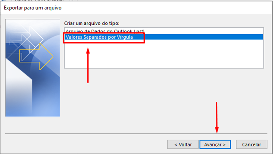 Tela do iHelp: Vá para o Outlook no Desktop