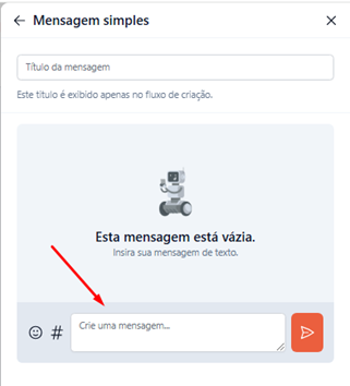 Tela do iHelp: Mensagem simples