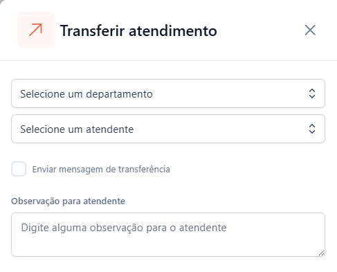 Tela do iHelp: Como transferir um atendimento