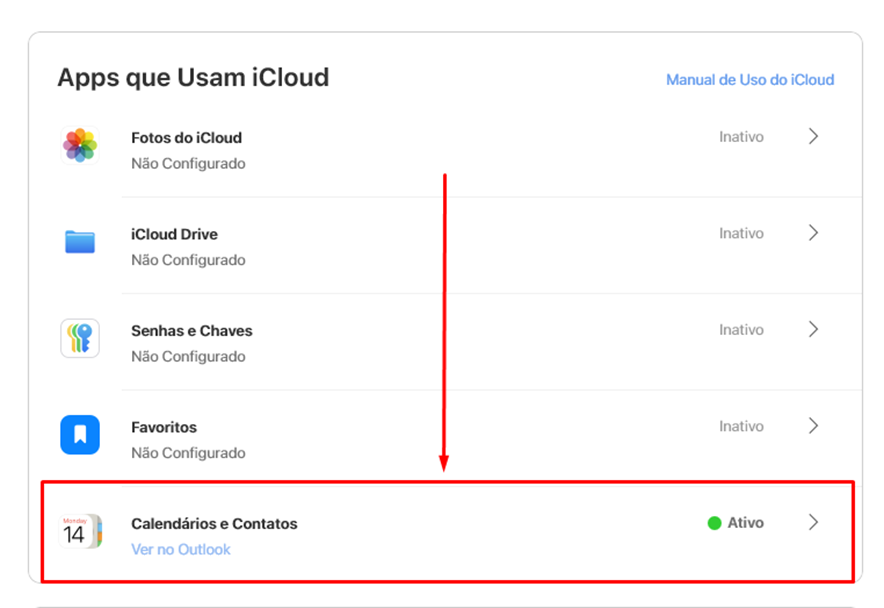 Tela do iHelp: Instale o iCloud no desktop