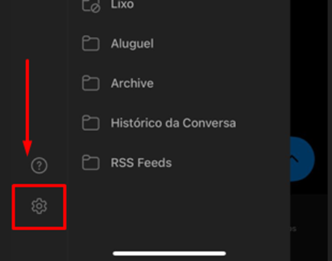 Tela do iHelp: Exporte os contatos pelo Outlook